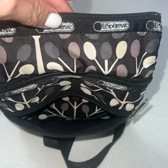 LeSportsac Arbor Tree Pattern Crossbody Purse Bag Adjustable Strap Zip Closures - Picture 9 of 12